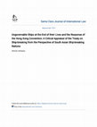 Research paper thumbnail of Ungovernable Ships at the End of Their Lives and the Response of the Hong Kong Convention: A Critical Appraisal of the Treaty on Ship-Breaking from the Perspective of South Asian Ship-Breaking Nations