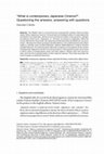 Research paper thumbnail of “What is contemporary Japanese Cinema?”. Questioning the answers, answering with questions