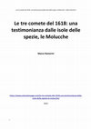 Research paper thumbnail of Le tre comete del 1618: Una testimonianza dalle isole delle spezie, le Molucche - Ramerini Marco
