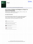 Research paper thumbnail of Review of Dustin J. Byrd, The Critique of Religion and Religion's Critique