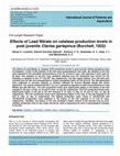 Research paper thumbnail of Effects of Lead Nitrate on catalase production levels in post juvenile Clarias gariepinus (Burchell, 1822