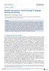Research paper thumbnail of Research into practice: Virtual exchange in language teaching and learning