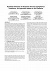 Research paper thumbnail of Runtime Detection of Business Process Compliance Violations: An Approach based on Anti Patterns