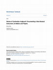 Research paper thumbnail of Stories of Cambodian angkuoch: Documenting a rare musical instrument, its makers and players