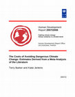 Research paper thumbnail of The Costs of Avoiding Dangerous Climate Change: Estimates Derived from a Meta-Analysis of the Literature
