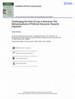 Research paper thumbnail of Challenging the Rule of Law in Romania: The Metamorphosis of Political Discourse Towards Populism