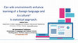 Research paper thumbnail of Can wiki environments enhance learning of a foreign language and its culture? A statistical approach