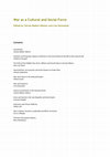 Research paper thumbnail of War as a Cultural and Social Force: Essays on Warfare in Antiquity