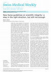 Research paper thumbnail of New Swiss guidelines on scientific integrity: a step in the right direction, but still not enough