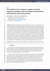 Research paper thumbnail of The Mediator Role of Negative Cognitive Emotion Regulation Strategies between Interpersonal Problems and Borderline Personality Beliefs