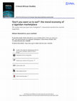 Research paper thumbnail of ‘Don’t you want us to eat?’: the moral economy of a Ugandan marketplace