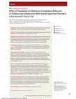 Research paper thumbnail of Effect of Fluoxetine on Obsessive-Compulsive Behaviors in Children and Adolescents With Autism Spectrum Disorders