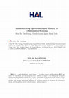 Research paper thumbnail of Authenticating operation-based history in collaborative systems