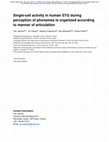 Research paper thumbnail of Single-cell activity in human STG during perception of phonemes is organized according to manner of articulation