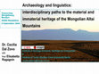 Research paper thumbnail of Archaeology and linguistics: interdisciplinary paths to the material and immaterial heritage of the Mongolian Altai Mountains