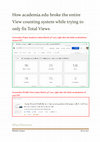 Research paper thumbnail of How academia.edu broke the entire View counting system while trying to only fix Total Views