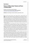 Research paper thumbnail of Review of Whose Game?: Gender and Power in Fantasy Sports