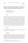 Research paper thumbnail of Emotion, Memory, Meaning, Directions: A Response to Kirsten Marie Hartvigsen and Thomas J. Kraus