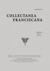Research paper thumbnail of Collectanea Franciscana 91 (2021) 3-4