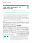 Research paper thumbnail of Honey and its nutritional and anti-inflammatory value