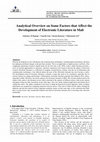 Research paper thumbnail of Analytical Overview on Some Factors that Affect the Development of Electronic Literature in Mali