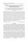 Research paper thumbnail of Credit Risk and Financial Performance: Evidence from Microfinance Banks in Nigeria