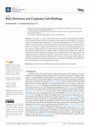 Research paper thumbnail of Risk Disclosure and Corporate Cash Holdings