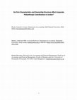 Research paper thumbnail of Do firm characteristics and ownership structure affect corporate philanthropic contributions in Jordan?