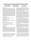 Research paper thumbnail of Securing Logs in Operation-based Collaborative Editing
