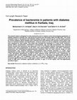 Research paper thumbnail of Prevalence of bacteremia in patients with diabetes mellitus in Karbala, Iraq