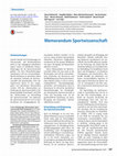 Research paper thumbnail of Memorandum Sportwissenschaft