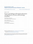 Research paper thumbnail of Factors and challenges affecting the information-seeking behavior of science and technology researchers