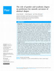 Research paper thumbnail of The role of gender and academic degree on preference for smooth curvature of abstract shapes