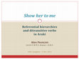 Research paper thumbnail of Referential hierarchies and ditransitive verbs in Araki  [conference presentation]