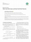 Research paper thumbnail of Theta Cone Metric Spaces and Some Fixed Point Theorems