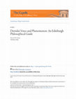 Research paper thumbnail of Derrida's Voice and Phenomenon: An Edinburgh Philosophical Guide