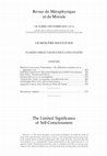 Research paper thumbnail of The Limited Significance of Self-Consciousness