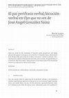 Research paper thumbnail of El par perífrasis verbal/locución verbal en Ojos que no ven de José Ángel González Sainz