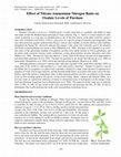 Research paper thumbnail of Effect of Nitrate : Ammonium Nitrogen Ratio on Oxalate Levels of Purslane