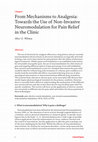 Research paper thumbnail of From Mechanisms to Analgesia: Towards the Use of Non-Invasive Neuromodulation for Pain Relief in the Clinic