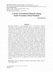 Research paper thumbnail of A Study of Emotional Maturity among Senior Secondary School Students