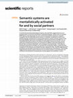 Research paper thumbnail of Semantic systems are mentalistically activated for and by social partners