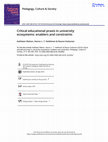 Research paper thumbnail of Critical educational praxis in university ecosystems: enablers and constraints