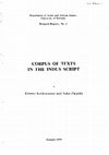Research paper thumbnail of Corpus of Texts in the Indus Script