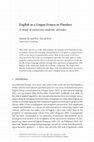 Research paper thumbnail of English as a Lingua Franca in Flanders A study of university students' attitudes