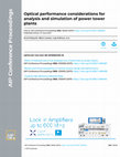 Research paper thumbnail of Optical performance considerations for analysis and simulation of power tower plants