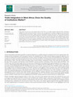 Research paper thumbnail of Trade Integration in West Africa: Does the Quality of Institutions Matter