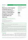Research paper thumbnail of Effectiveness of the Treatment of Helminth Infections ( S . mansoni , Ancylostomidae , T . trichiura , A . lumbricoides ) on Hemoglobin Concentration in SchoolChildren and Adolescents