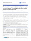Research paper thumbnail of Non-invasive neuromodulation to improve gait in chronic multiple sclerosis: a randomized double blind controlled pilot trial