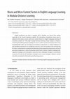 Research paper thumbnail of Macro and Micro Context Factors in English Language Learning in Modular Distance Learning